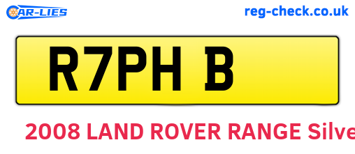 R7PHB are the vehicle registration plates.
