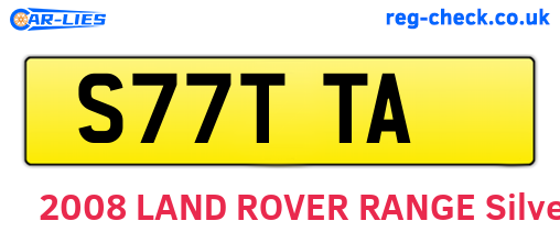 S77TTA are the vehicle registration plates.