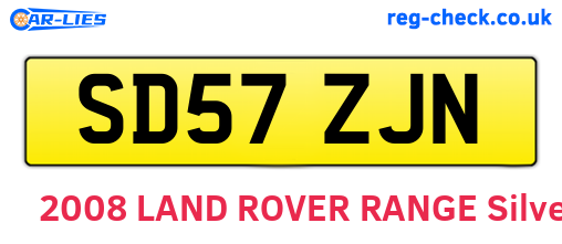 SD57ZJN are the vehicle registration plates.