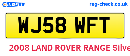 WJ58WFT are the vehicle registration plates.