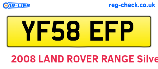 YF58EFP are the vehicle registration plates.