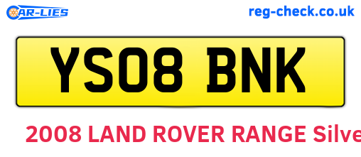 YS08BNK are the vehicle registration plates.