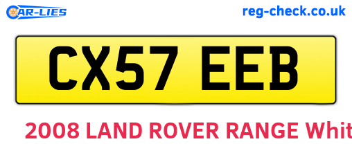 CX57EEB are the vehicle registration plates.