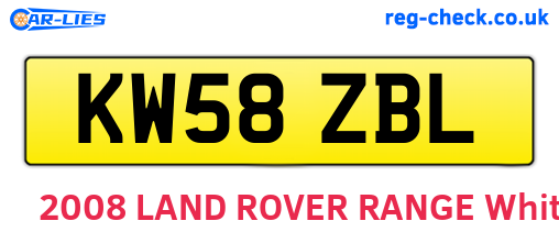 KW58ZBL are the vehicle registration plates.