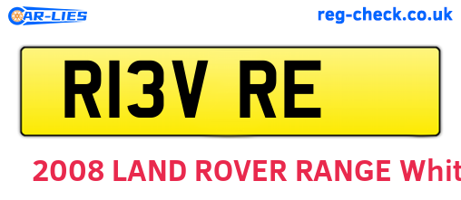 R13VRE are the vehicle registration plates.