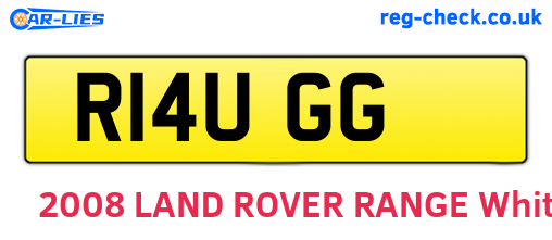 R14UGG are the vehicle registration plates.