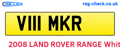 V111MKR are the vehicle registration plates.