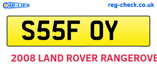 S55FOY are the vehicle registration plates.