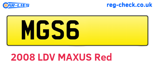 MGS6 are the vehicle registration plates.