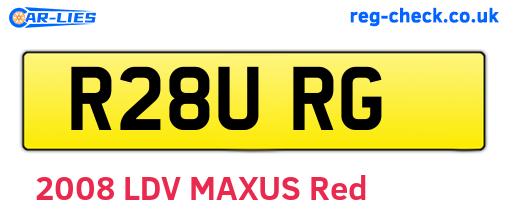 R28URG are the vehicle registration plates.