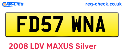 FD57WNA are the vehicle registration plates.
