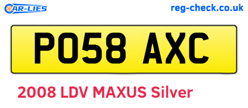 PO58AXC are the vehicle registration plates.