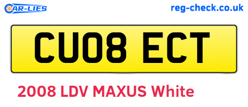 CU08ECT are the vehicle registration plates.