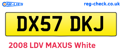 DX57DKJ are the vehicle registration plates.