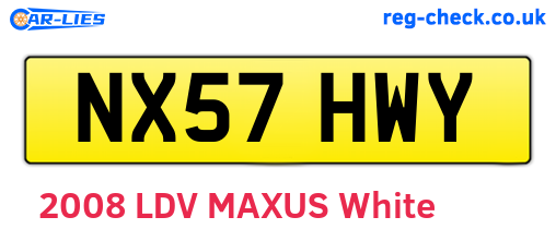 NX57HWY are the vehicle registration plates.