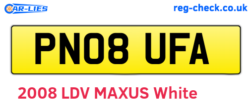 PN08UFA are the vehicle registration plates.