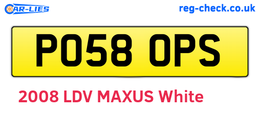PO58OPS are the vehicle registration plates.