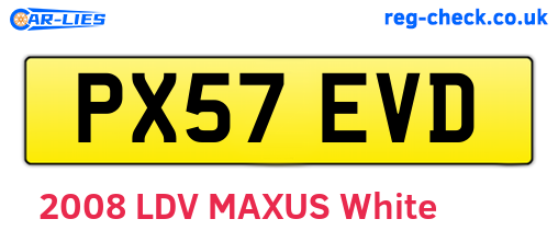 PX57EVD are the vehicle registration plates.