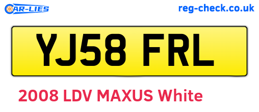 YJ58FRL are the vehicle registration plates.