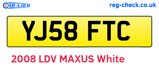 YJ58FTC are the vehicle registration plates.