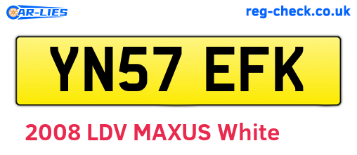 YN57EFK are the vehicle registration plates.