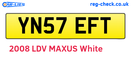 YN57EFT are the vehicle registration plates.