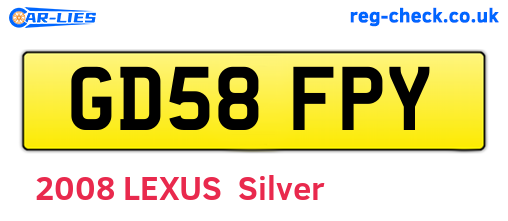 GD58FPY are the vehicle registration plates.