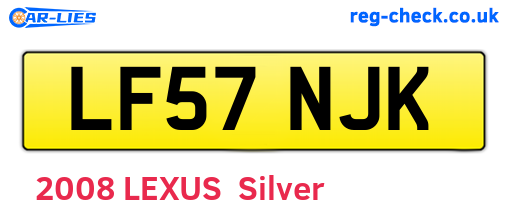 LF57NJK are the vehicle registration plates.