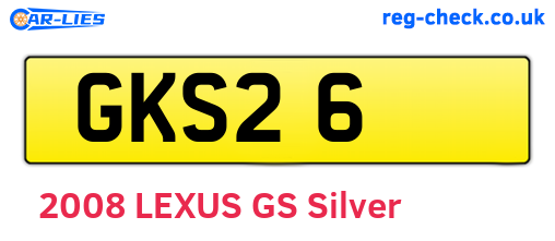 GKS26 are the vehicle registration plates.
