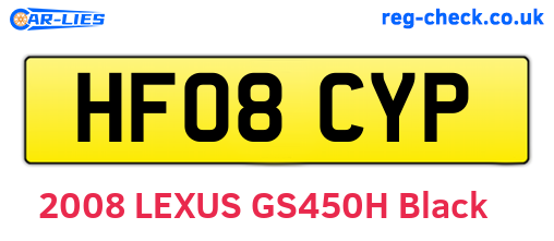 HF08CYP are the vehicle registration plates.