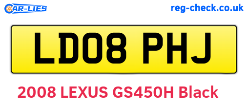 LD08PHJ are the vehicle registration plates.