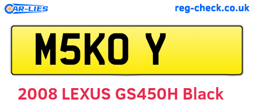 M5KOY are the vehicle registration plates.