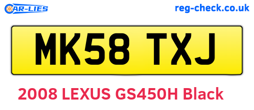 MK58TXJ are the vehicle registration plates.