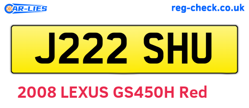 J222SHU are the vehicle registration plates.