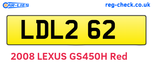 LDL262 are the vehicle registration plates.