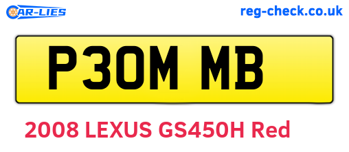 P30MMB are the vehicle registration plates.