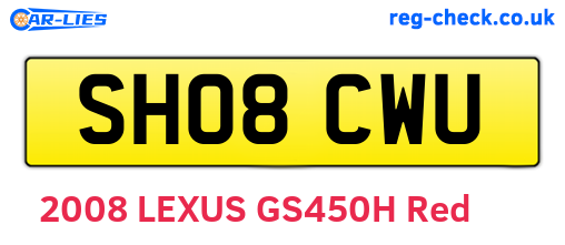 SH08CWU are the vehicle registration plates.