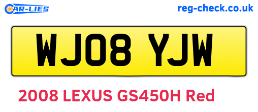 WJ08YJW are the vehicle registration plates.