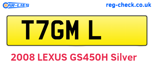 T7GML are the vehicle registration plates.