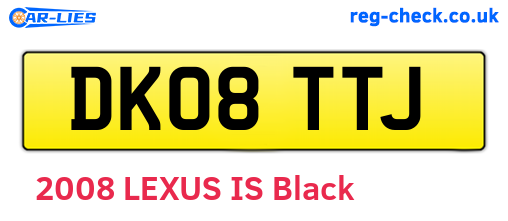 DK08TTJ are the vehicle registration plates.