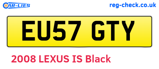 EU57GTY are the vehicle registration plates.
