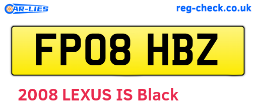 FP08HBZ are the vehicle registration plates.