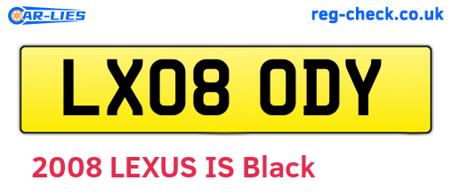 LX08ODY are the vehicle registration plates.