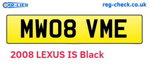 MW08VME are the vehicle registration plates.