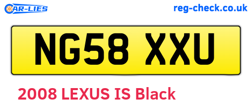 NG58XXU are the vehicle registration plates.