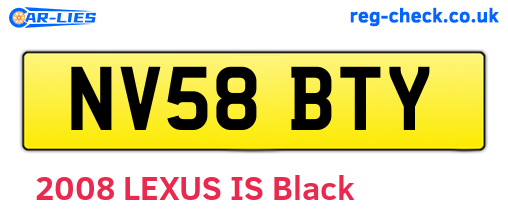 NV58BTY are the vehicle registration plates.