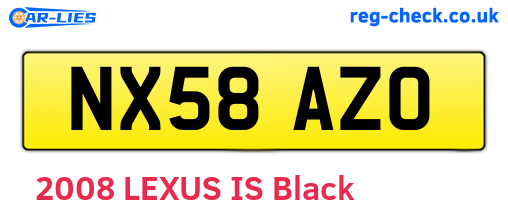 NX58AZO are the vehicle registration plates.