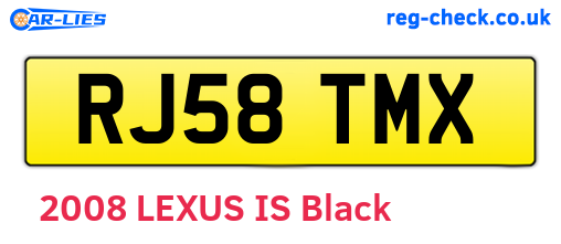 RJ58TMX are the vehicle registration plates.