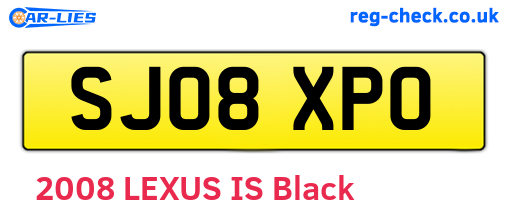 SJ08XPO are the vehicle registration plates.