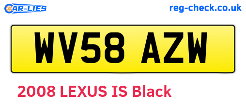 WV58AZW are the vehicle registration plates.